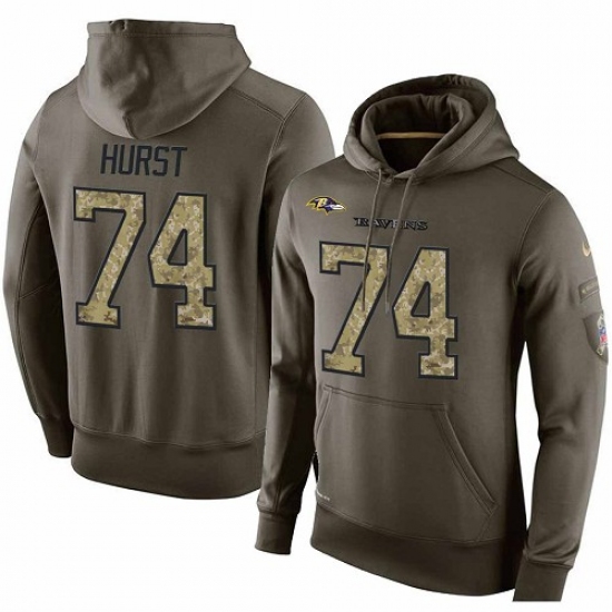 NFL Nike Baltimore Ravens 74 James Hurst Green Salute To Service