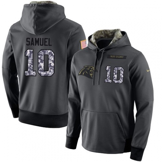 NFL Mens Nike Carolina Panthers 10 Curtis Samuel Stitched Black Anthracite Salute to Service Player 