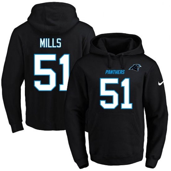 NFL Mens Nike Carolina Panthers 51 Sam Mills Black Name Number P