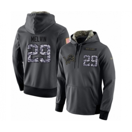 Football Mens Detroit Lions 29 Rashaan Melvin Stitched Black Anthracite Salute to Service Player Per