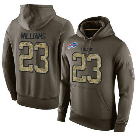 NFL Nike Buffalo Bills 23 Aaron Williams Green Salute To Service Mens Pullover Hoodie