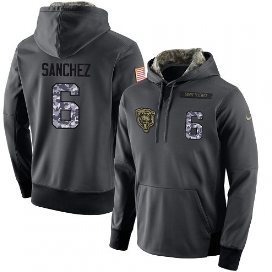 NFL Mens Nike Chicago Bears 6 Mark Sanchez Stitched Black Anthracite Salute to Service Player Perfor