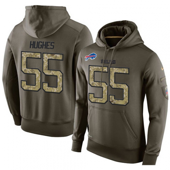 NFL Nike Buffalo Bills 55 Jerry Hughes Green Salute To Service Mens Pullover Hoodie