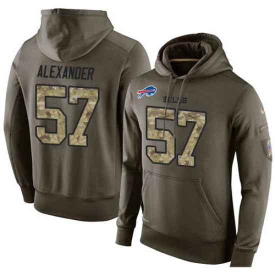 NFL Nike Buffalo Bills 57 Lorenzo Alexander Green Salute To Service Mens Pullover Hoodie