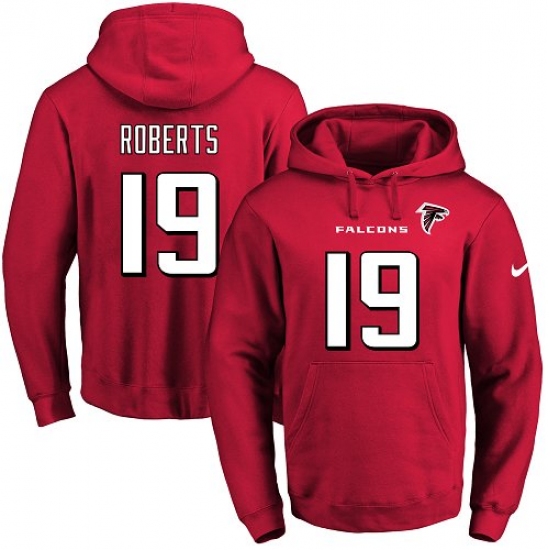 NFL Mens Nike Atlanta Falcons 19 Andre Roberts Red Name Number Pullover Hoodie