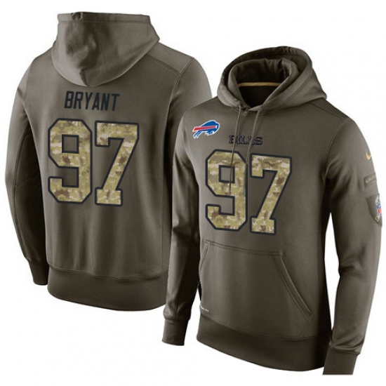 NFL Nike Buffalo Bills 97 Corbin Bryant Green Salute To Service Mens Pullover Hoodie