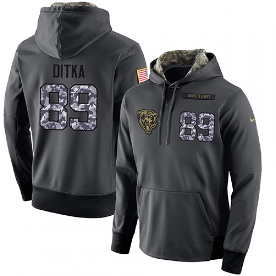 NFL Mens Nike Chicago Bears 89 Mike Ditka Stitched Black Anthracite Salute to Service Player Perform