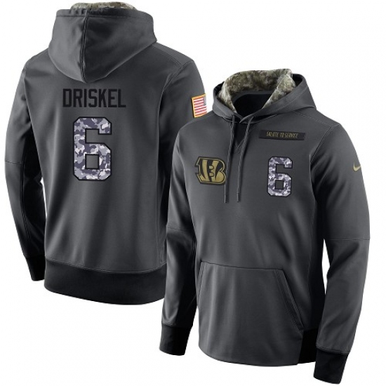 NFL Mens Nike Cincinnati Bengals 6 Jeff Driskel Stitched Black Anthracite Salute to Service Player P