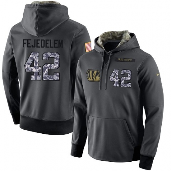 NFL Mens Nike Cincinnati Bengals 42 Clayton Fejedelem Stitched Black Anthracite Salute to Service Pl