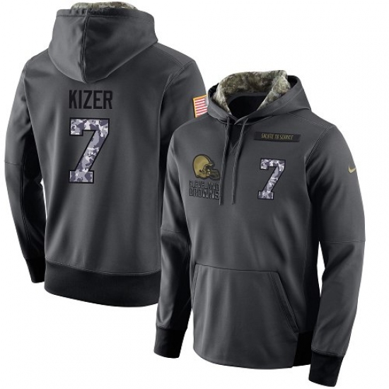 NFL Mens Nike Cleveland Browns 7 DeShone Kizer Stitched Black Anthracite Salute to Service Player Pe