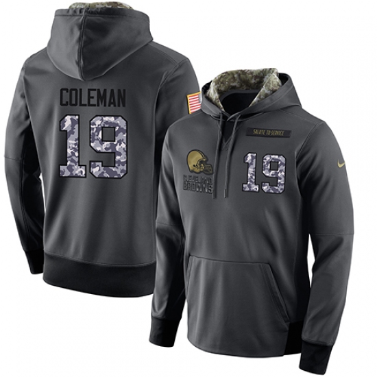 NFL Mens Nike Cleveland Browns 19 Corey Coleman Stitched Black Anthracite Salute to Service Player P