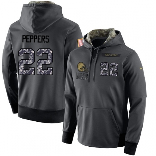 NFL Mens Nike Cleveland Browns 22 Jabrill Peppers Stitched Black Anthracite Salute to Service Player