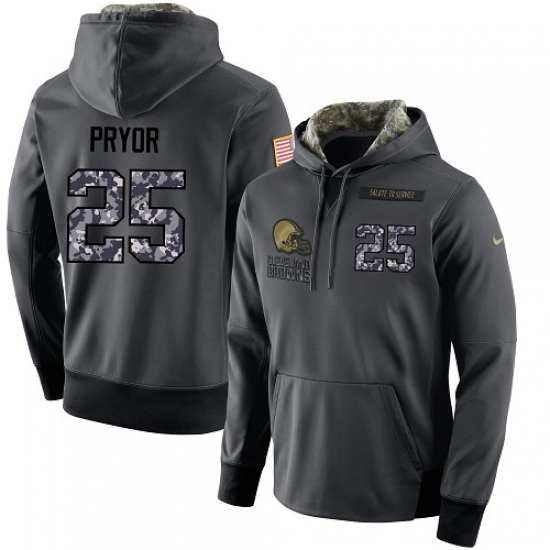 NFL Mens Nike Cleveland Browns 25 Calvin Pryor Stitched Black Anthracite Salute to Service Player Pe