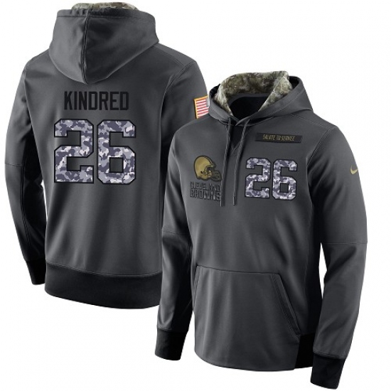 NFL Mens Nike Cleveland Browns 26 Derrick Kindred Stitched Black Anthracite Salute to Service Player