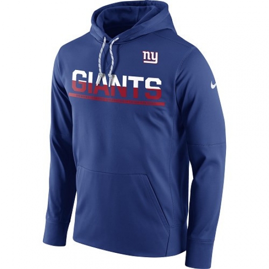 NFL Mens New York Giants Nike Royal Sideline Circuit Pullover Performance Hoodie