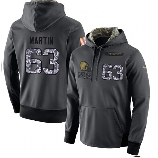 NFL Mens Nike Cleveland Browns 63 Marcus Martin Stitched Black Anthracite Salute to Service Player P