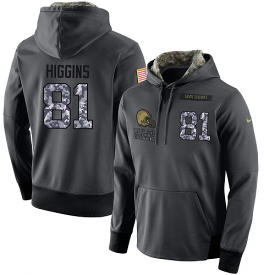 NFL Mens Nike Cleveland Browns 81 Rashard Higgins Stitched Black Anthracite Salute to Service Player