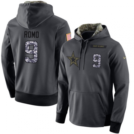 NFL Mens Nike Dallas Cowboys 9 Tony Romo Stitched Black Anthracite Salute to Service Player Performa