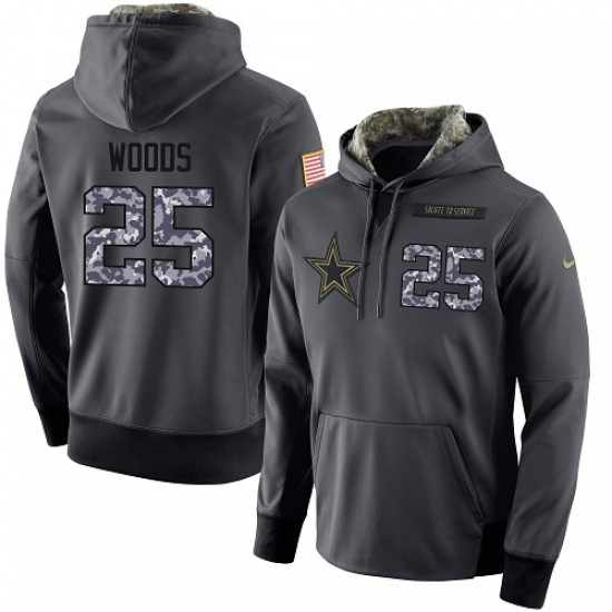 NFL Mens Nike Dallas Cowboys 25 Xavier Woods Stitched Black Anthracite Salute to Service Player Perf