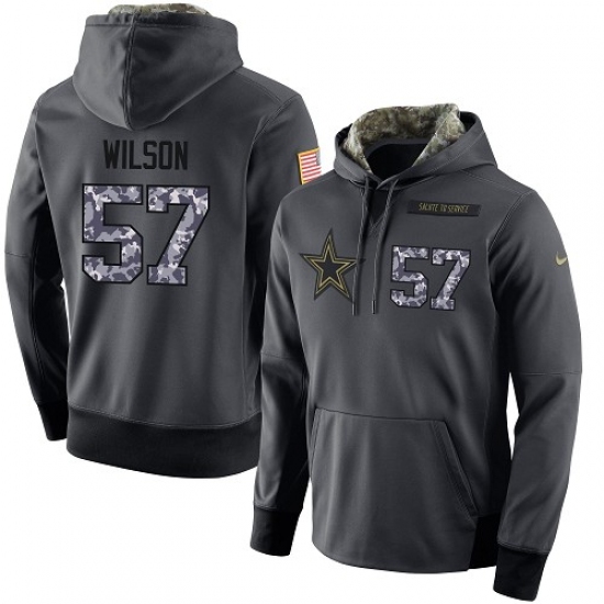 NFL Mens Nike Dallas Cowboys 57 Damien Wilson Stitched Black Anthracite Salute to Service Player Per