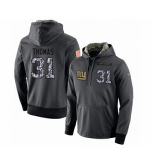 Football Mens New York Giants 31 Michael Thomas Stitched Black Anthracite Salute to Service Player P