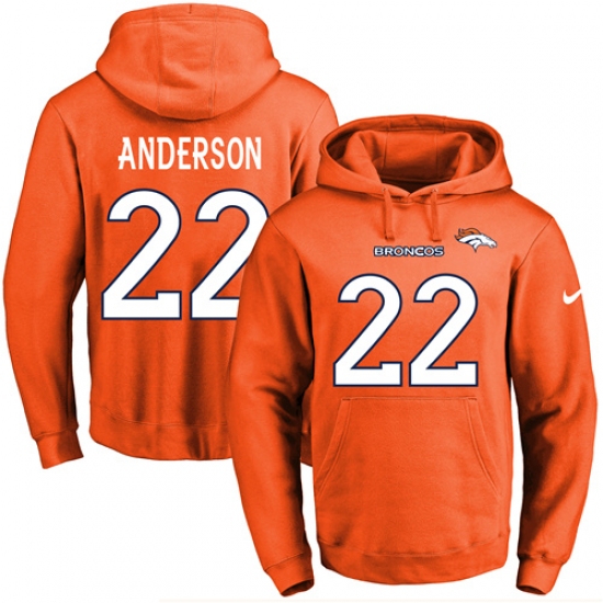 NFL Mens Nike Denver Broncos 22 CJ Anderson Orange Name Number P