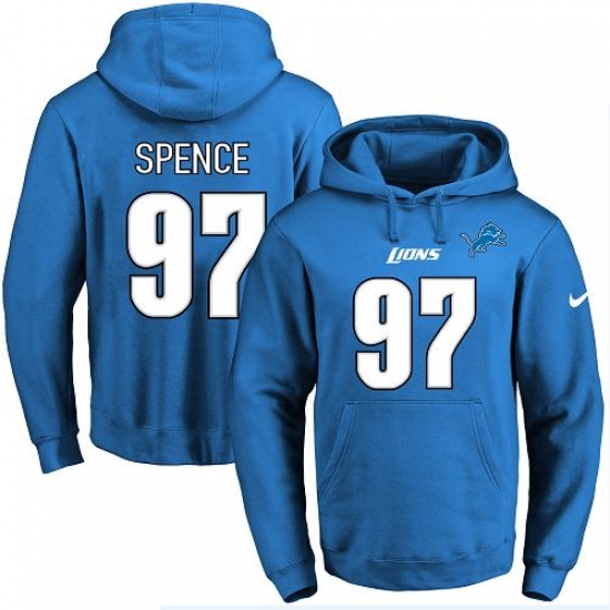 NFL Mens Nike Detroit Lions 97 Akeem Spence Blue Name Number Pul