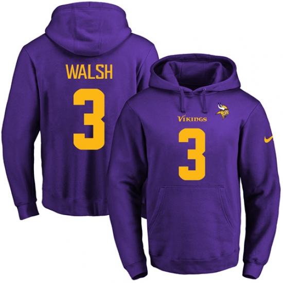 NFL Mens Nike Minnesota Vikings 3 Blair Walsh PurpleGold No Name