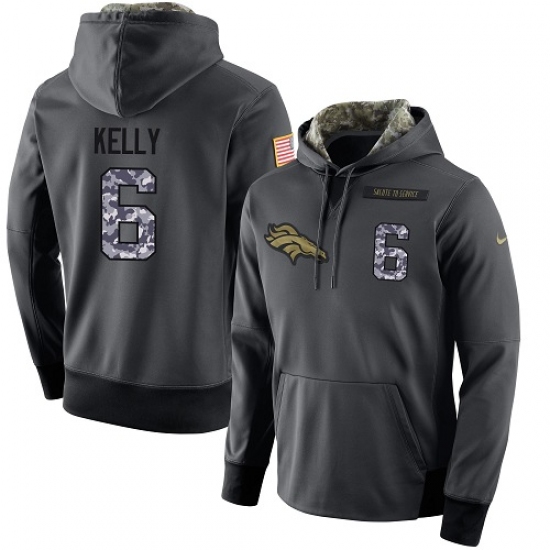 NFL Mens Nike Denver Broncos 6 Chad Kelly Stitched Black Anthracite Salute to Service Player Perform