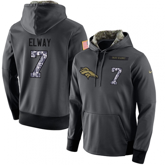 NFL Mens Nike Denver Broncos 7 John Elway Stitched Black Anthracite Salute to Service Player Perform