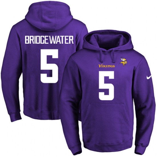 NFL Mens Nike Minnesota Vikings 5 Teddy Bridgewater Purple Name 