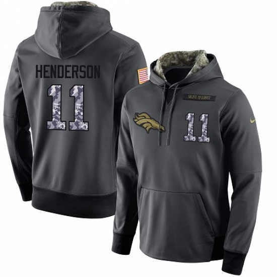 NFL Mens Nike Denver Broncos 11 Carlos Henderson Stitched Black Anthracite Salute to Service Player 