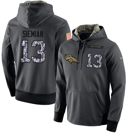 NFL Mens Nike Denver Broncos 13 Trevor Siemian Stitched Black Anthracite Salute to Service Player Pe