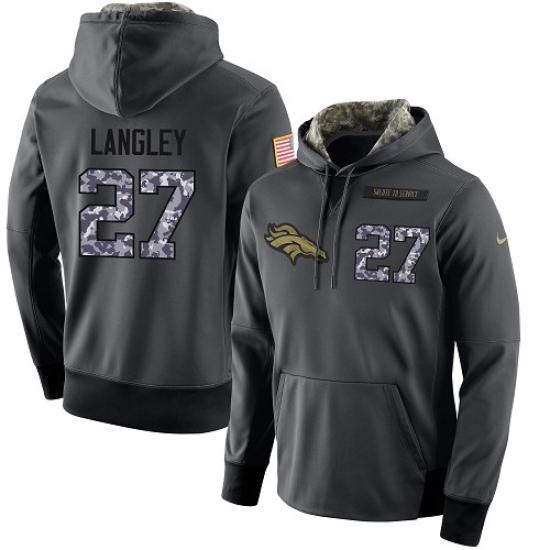 NFL Mens Nike Denver Broncos 27 Brendan Langley Stitched Black Anthracite Salute to Service Player P