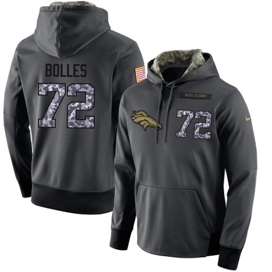 NFL Mens Nike Denver Broncos 72 Garett Bolles Stitched Black Anthracite Salute to Service Player Per