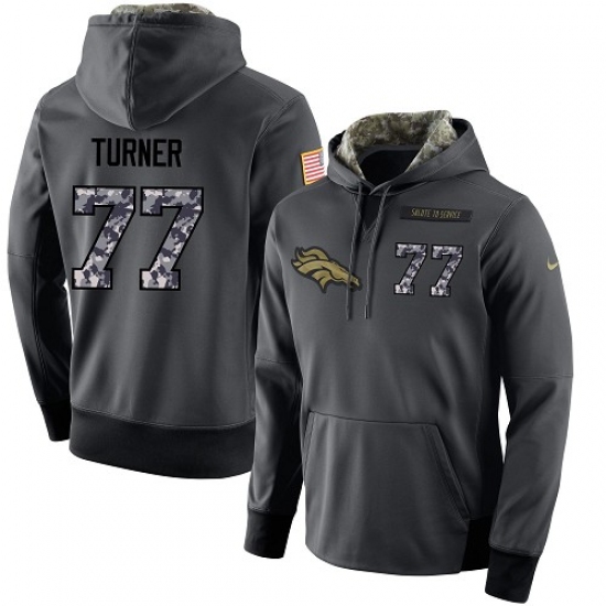 NFL Mens Nike Denver Broncos 77 Billy Turner Stitched Black Anthracite Salute to Service Player Perf