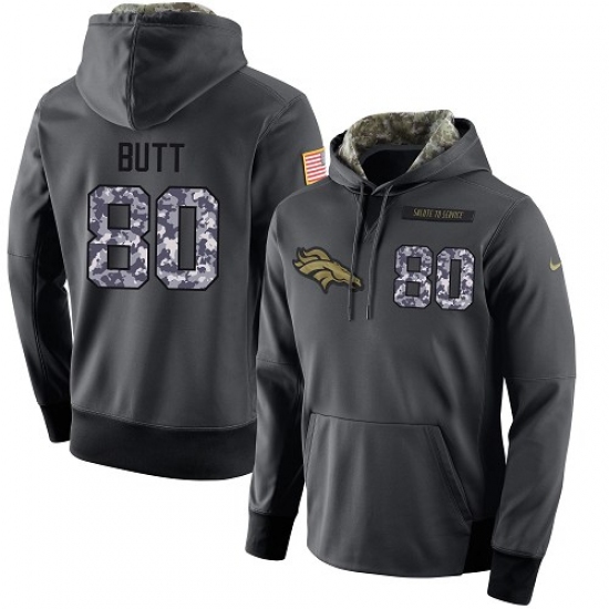 NFL Mens Nike Denver Broncos 80 Jake Butt Stitched Black Anthracite Salute to Service Player Perform