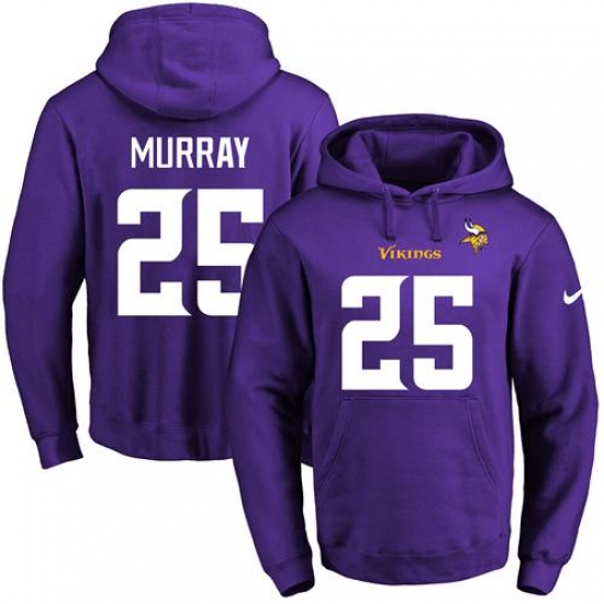 NFL Mens Nike Minnesota Vikings 25 Latavius Murray Purple Name Number Pullover Hoodie