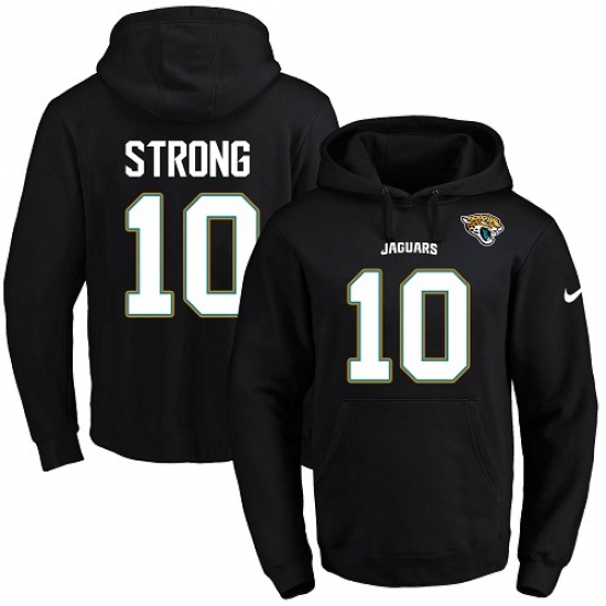 NFL Mens Nike Jacksonville Jaguars 10 Jaelen Strong Black Name Number Pullover Hoodie