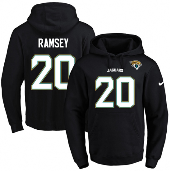 NFL Mens Nike Jacksonville Jaguars 20 Jalen Ramsey Black Name Number Pullover Hoodie