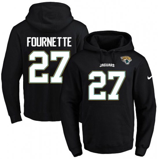 NFL Mens Nike Jacksonville Jaguars 27 Leonard Fournette Black Name Number Pullover Hoodie