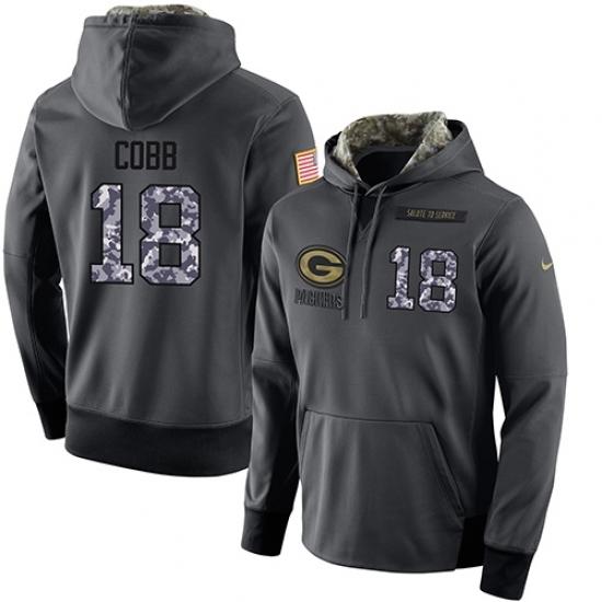 NFL Mens Nike Green Bay Packers 18 Randall Cobb Stitched Black Anthracite Salute to Service Player P