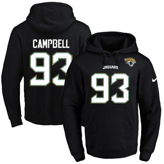 NFL Mens Nike Jacksonville Jaguars 93 Calais Campbell Black Name Number Pullover Hoodie