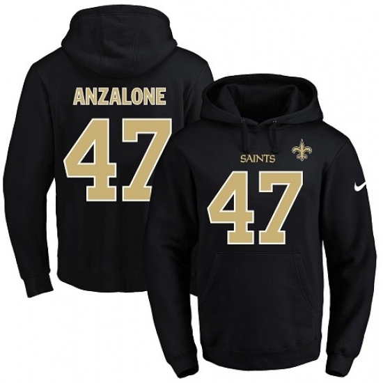 NFL Mens Nike New Orleans Saints 47 Alex Anzalone Black Name Num