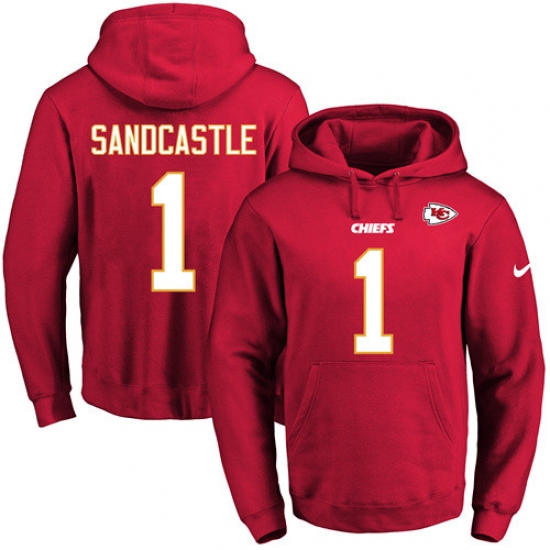 NFL Mens Nike Kansas City Chiefs 1 Leon Sandcastle Red Name Numb