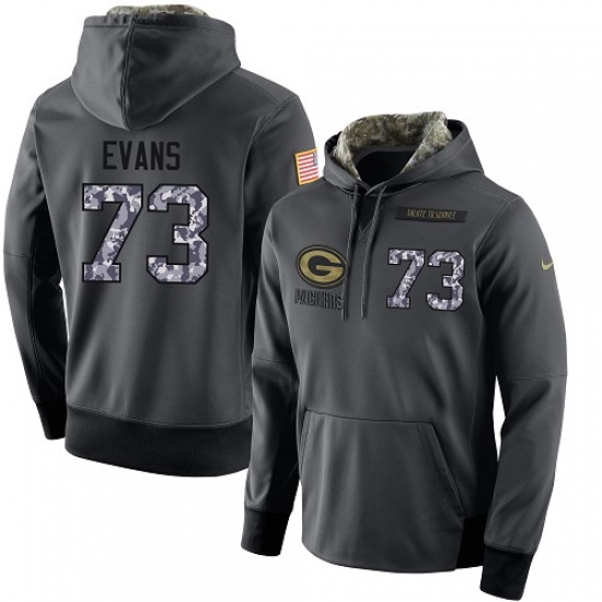 NFL Mens Nike Green Bay Packers 73 Jahri Evans Stitched Black Anthracite Salute to Service Player Pe