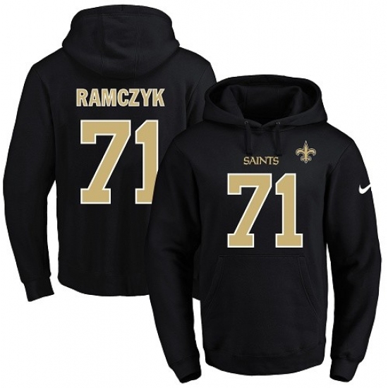 NFL Mens Nike New Orleans Saints 71 Ryan Ramczyk Black Name Numb