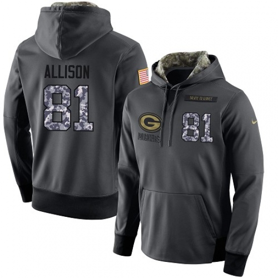 NFL Mens Nike Green Bay Packers 81 Geronimo Allison Stitched Black Anthracite Salute to Service Play
