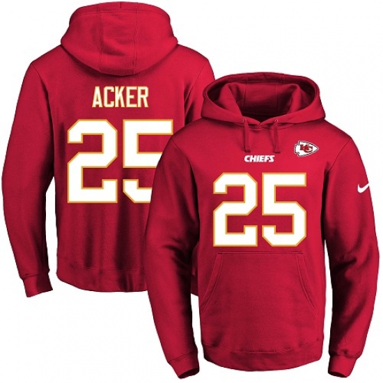 NFL Mens Nike Kansas City Chiefs 25 Kenneth Acker Red Name Numbe