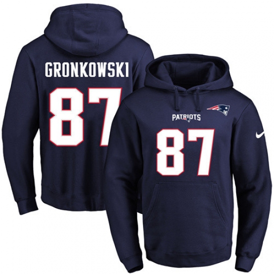 NFL Mens Nike New England Patriots 87 Rob Gronkowski Navy Blue N